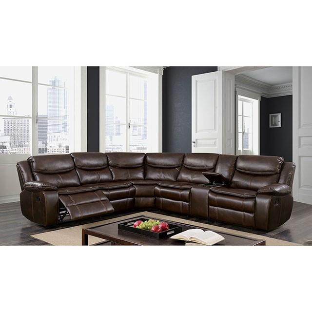 Furniture of America Pollux CM6982BR Sectional IMAGE 1